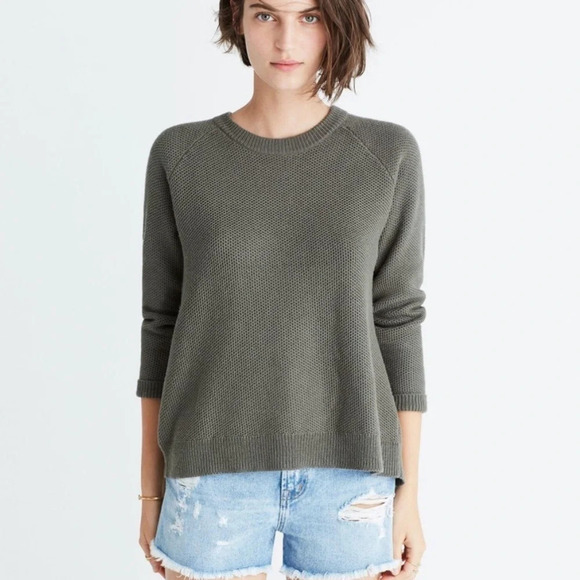 MADEWELL Province Cross Back Knit Sweater Green Size XXS - Picture 2 of 7